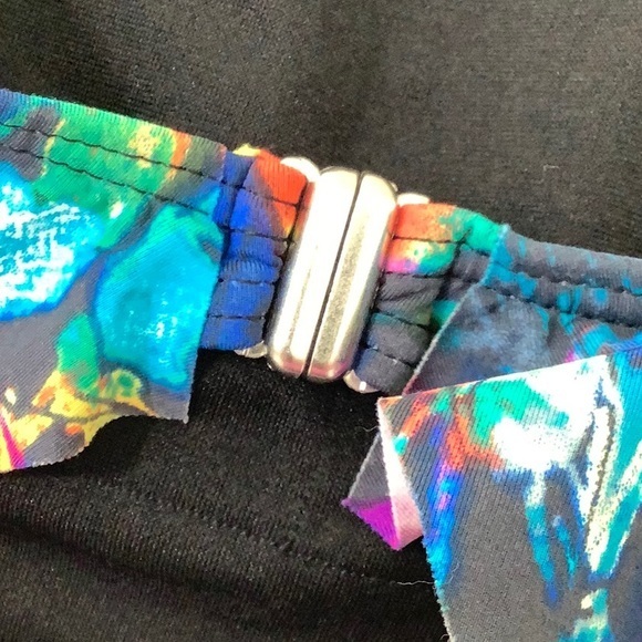 Envya swimwear off the shoulder ruffle one piece multi color swimsuit size L NWT - Picture 13 of 16